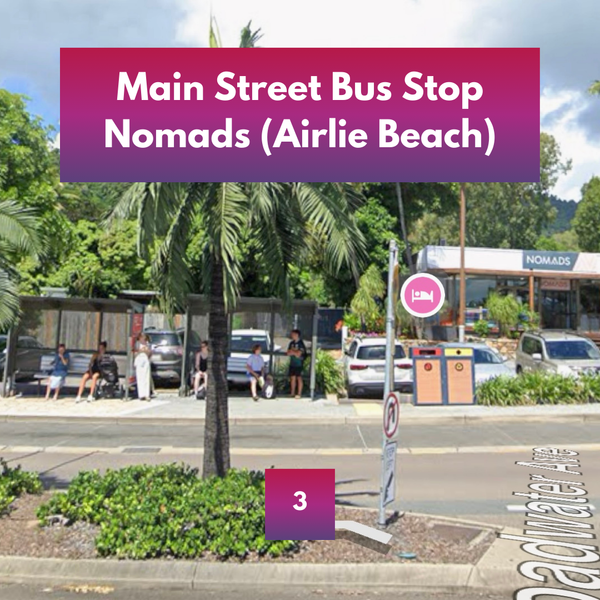 Bus stop with signage for Northerlies NYE event pick up