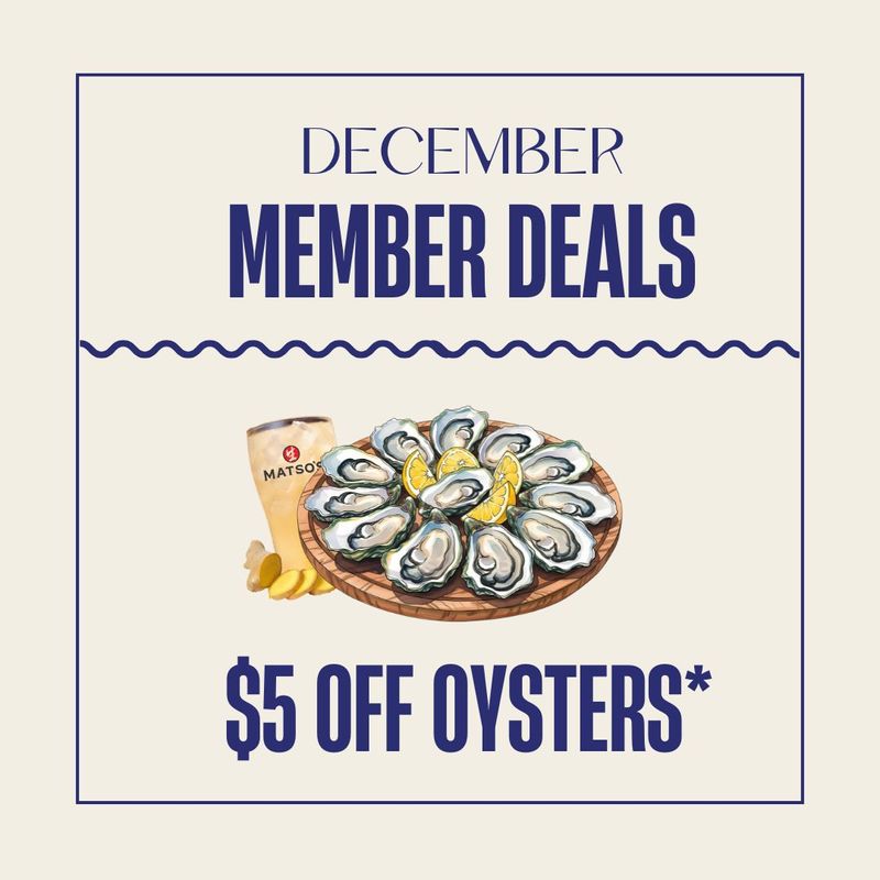 picture of a plate of oysters advertising December member specials at Northerlies